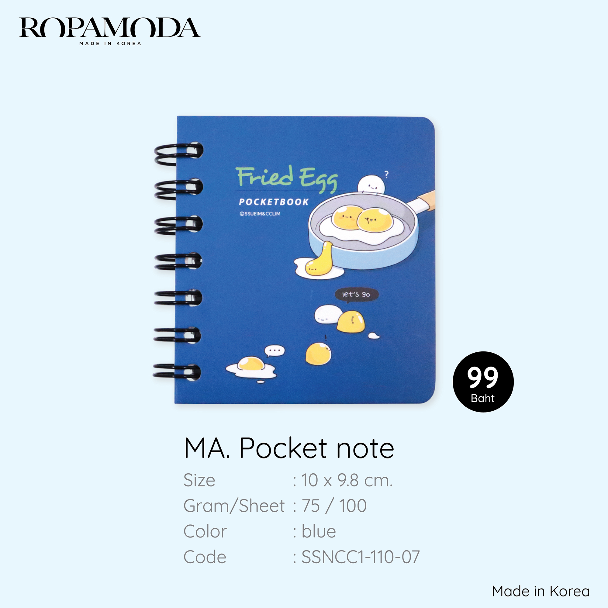 สมุด ROPAMODA MA.POCKET NOTE สีน้ำเงิน_1